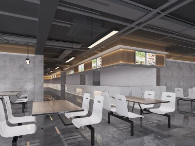现代食堂3D模型下载